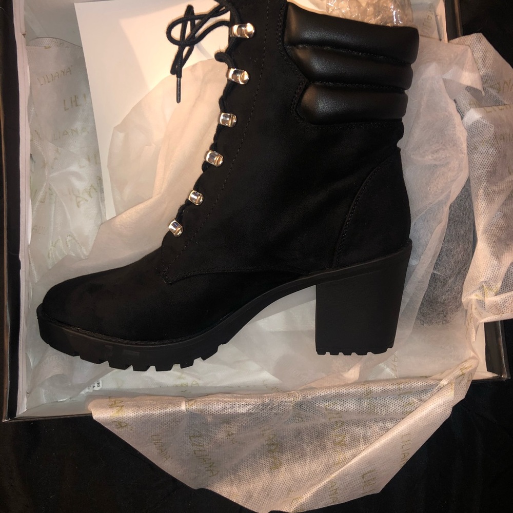 Faux Suede Heeled Booties